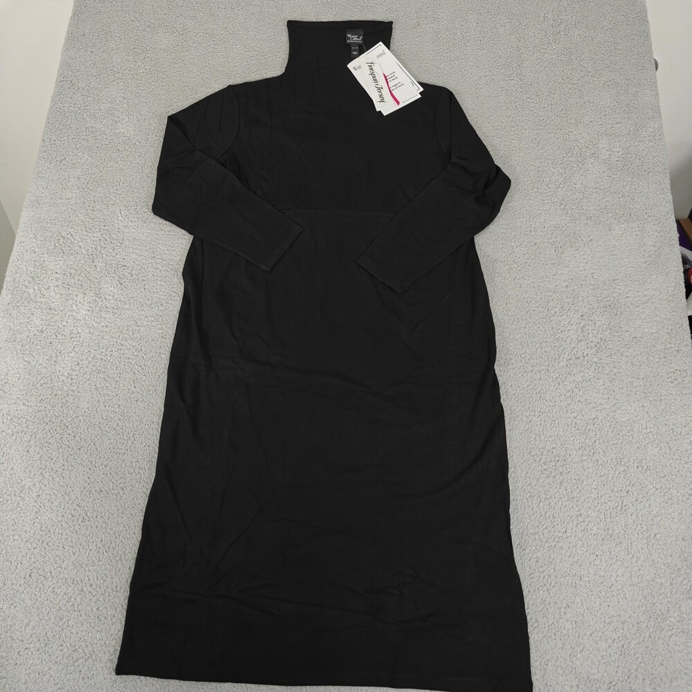 Finespun Jersey Dress Womens XL Petite Black Tummy Women Control New